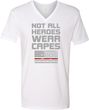 Not All Heroes Wear Capes Firefighter Adult V-Neck T-Shirt