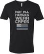 Not All Heroes Wear Capes Police Officer Adult V-Neck T-Shirt