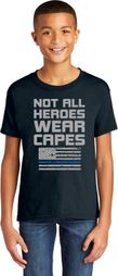 Not All Heroes Wear Capes Police Officer Kids Soft Style T-Shirt Not All Heroes Wear Capes Police Officer Kids Soft Style T-Shirt