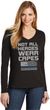 Not All Heroes Wear Capes Police Officer Ladies Long Sleeve V-Neck T-Shirt