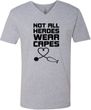 Not All Heroes Wear Capes Stethoscope Adult V-Neck T-Shirt