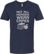 Not All Heroes Wear Capes Teacher Adult V-Neck T-Shirt
