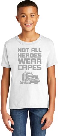 Not All Heroes Wear Capes Trucker Kids Soft Style T-Shirt