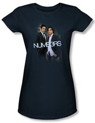 NUMB3RS Juniors T-shirt - Don & Charlie Navy Blue Tee Shirt