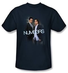 Numb3rs T-Shirt - Don & Charlie Adult Navy Blue Tee Shirt