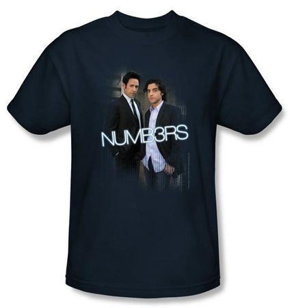 Numb3rs T-Shirt - Don & Charlie Adult Navy Blue Tee Shirt