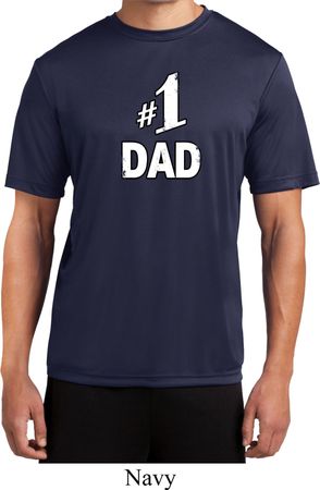 Number 1 Dad Mens Moisture Wicking Shirt