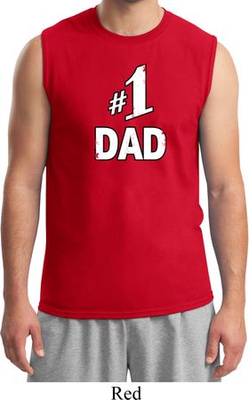 Number 1 Dad Mens Muscle Shirt