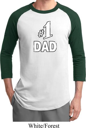 Number 1 Dad Mens Raglan Shirt