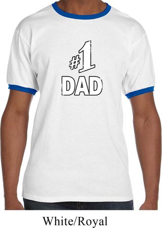 Number 1 Dad Mens Ringer Shirt