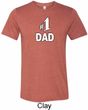 Number 1 Dad Mens Tri Blend Crewneck Shirt