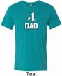 Number 1 Dad Mens Tri Blend Crewneck Shirt