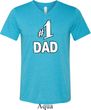 Number 1 Dad Mens Tri Blend V-neck Shirt