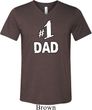 Number 1 Dad Mens Tri Blend V-neck Shirt