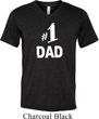 Number 1 Dad Mens Tri Blend V-neck Shirt