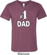 Number 1 Dad Mens Tri Blend V-neck Shirt