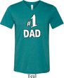 Number 1 Dad Mens Tri Blend V-neck Shirt