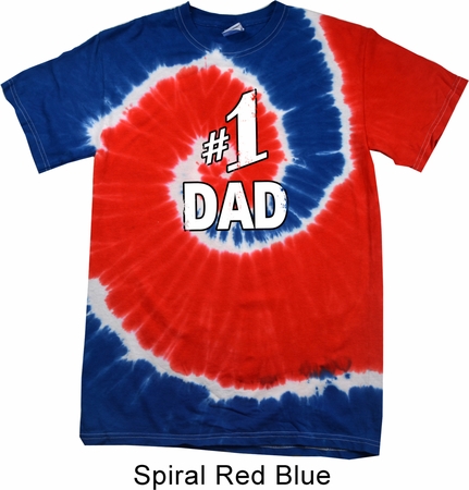 Number 1 Dad Patriotic Tie Dye Shirt