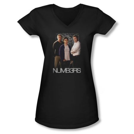 Numbers Shirt Juniors V Neck Cast Black T-Shirt