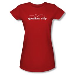 Old School Shirt Juniors Speaker City Logo Red Tee T-Shirt
