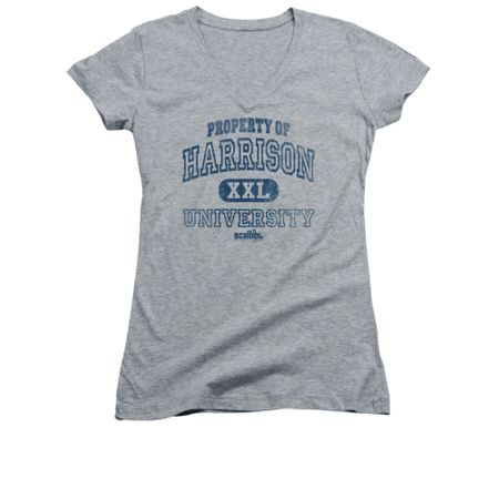 Old School Shirt Juniors V Neck Property Of Harrison Athletic HeatherTee T-Shirt