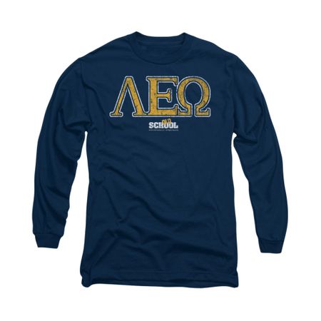 Old School Shirt Leo Long Sleeve Navy Tee T-Shirt