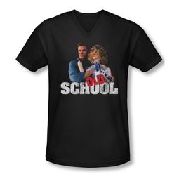 Old School Shirt Slim Fit V Neck Frank And Friend Black Tee T-Shirt Old School Shirt Slim Fit V Neck Frank And Friend Black Tee T-Shirt
