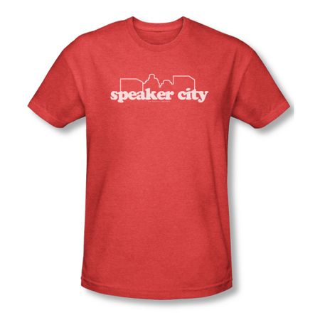 Old School Shirt Speaker City Logo Adult Heather Red Tee T-Shirt