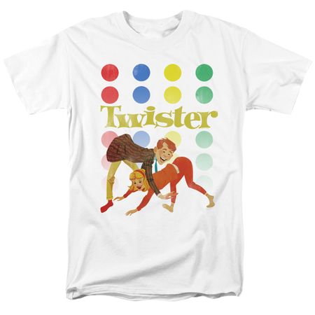 Old School Twister Game Adult T-shirt - White