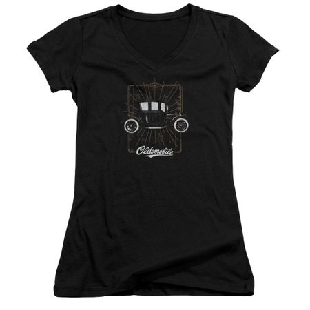 Oldsmobile Juniors V Neck Shirt 1912 Defender Black T-Shirt