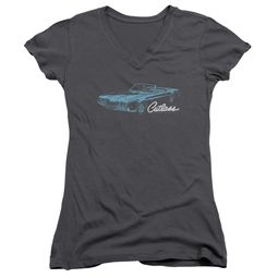 Oldsmobile Juniors V Neck Shirt 68 Cutlass Charcoal T-Shirt Oldsmobile Juniors V Neck Shirt 68 Cutlass Charcoal T-Shirt