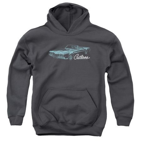 Oldsmobile Kids Hoodie 68 Cutlass Charcoal Youth Hoody