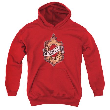 Oldsmobile Kids Hoodie Detroit Emblem Red Youth Hoody