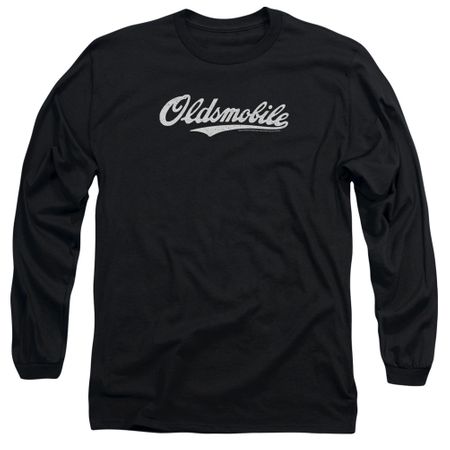 Oldsmobile Long Sleeve Shirt Cursive Logo Black Tee T-Shirt