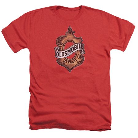 Oldsmobile Shirt Detroit Emblem  Heather Red T-Shirt