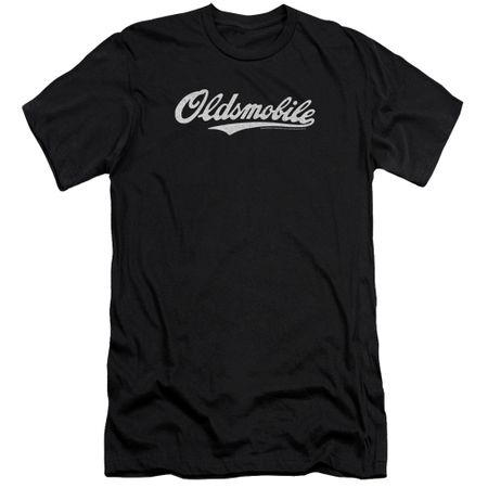 Oldsmobile Slim Fit Shirt Cursive Logo Black T-Shirt