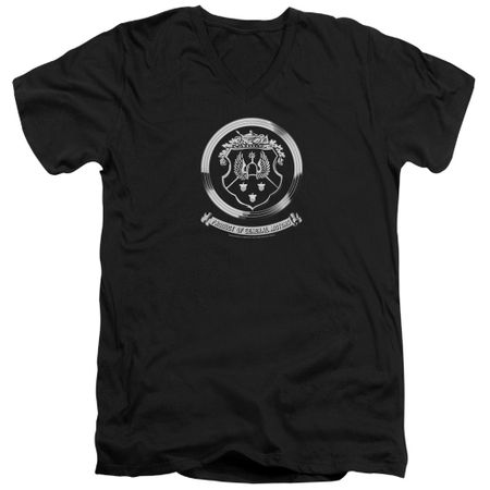 Oldsmobile Slim Fit V-Neck Shirt 1930's Crest Emblem Black T-Shirt