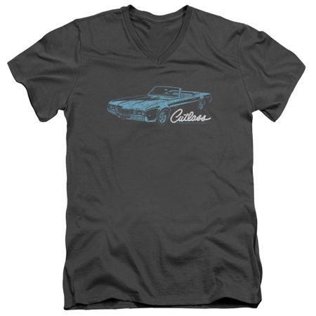 Oldsmobile Slim Fit V-Neck Shirt 68 Cutlass Charcoal T-Shirt
