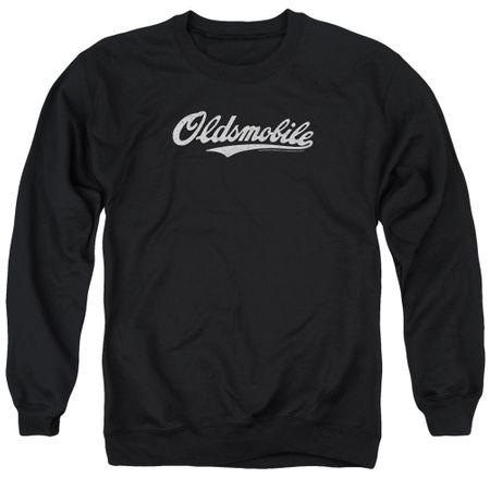 Oldsmobile Sweatshirt Cursive Logo  Adult Black Sweat Shirt