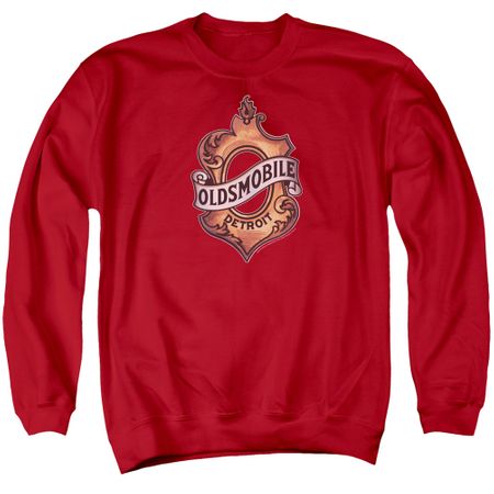 Oldsmobile Sweatshirt Detroit Emblem  Adult Red Sweat Shirt
