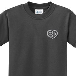 OM Heart Pocket Print Kids Yoga Shirts