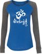 OM Mani Padme Hum Ladies Long Sleeve Preppy Patch Yoga Shirt