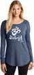 OM Mani Padme Hum Ladies Tri-Blend Long Sleeve Tunic Yoga Shirt