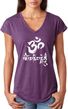 OM Mani Padme Hum Ladies Tri-Blend V Neck Yoga Shirt