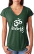 OM Mani Padme Hum Ladies Tri-Blend V Neck Yoga Shirt