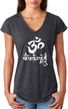 OM Mani Padme Hum Ladies Tri-Blend V Neck Yoga Shirt