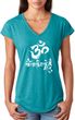 OM Mani Padme Hum Ladies Tri-Blend V Neck Yoga Shirt