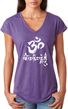 OM Mani Padme Hum Ladies Tri-Blend V Neck Yoga Shirt