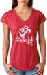 OM Mani Padme Hum Ladies Tri-Blend V Neck Yoga Shirt