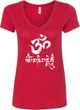 OM Mani Padme Hum Ladies V-Neck Yoga Shirt